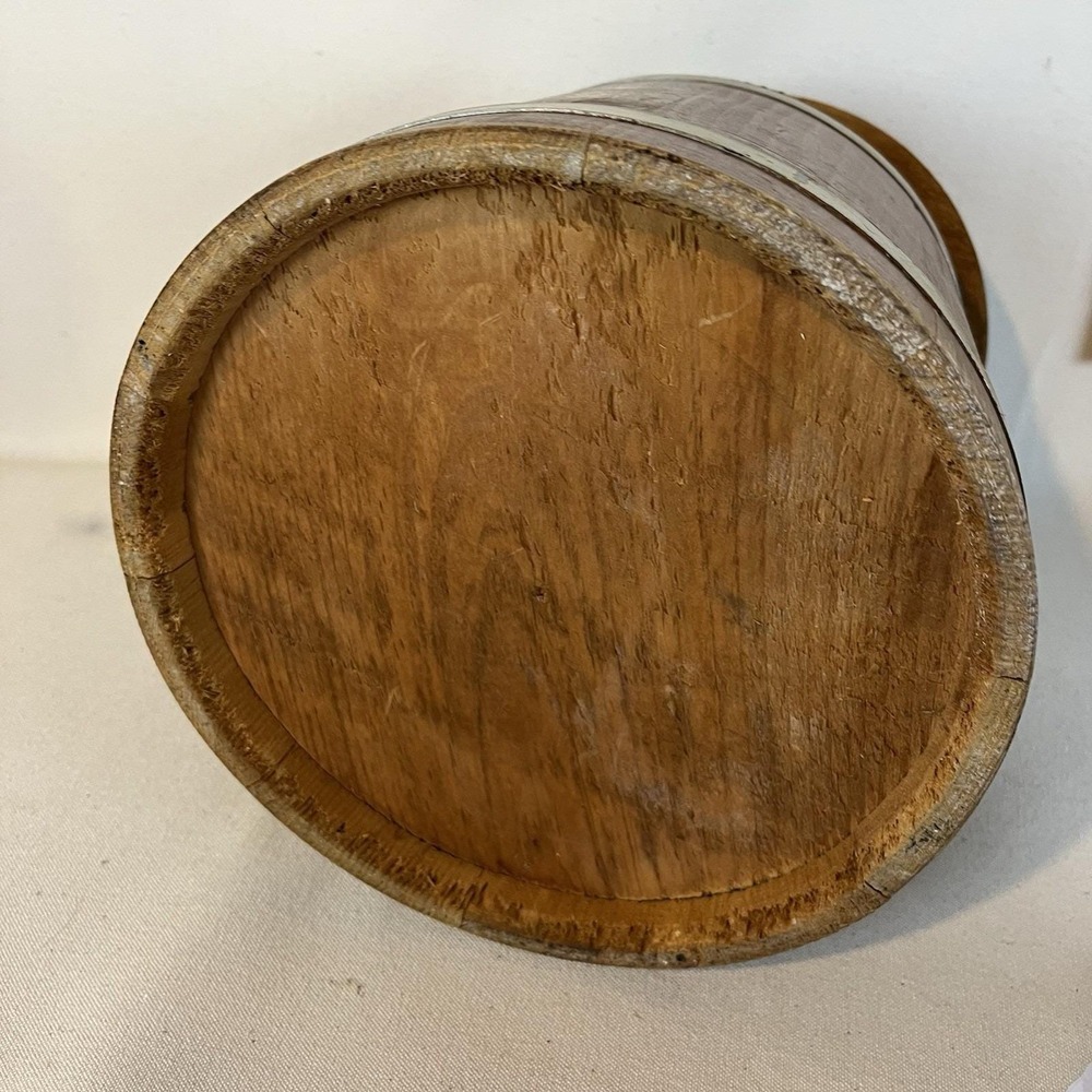 Antique/Vintage Wooden Brass Banded Shoe Shine Bucket Firkin‎ Shaker Style - Picture 5 of 16